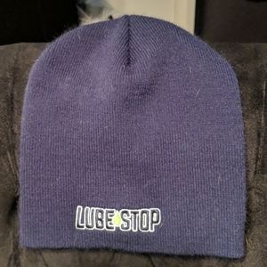 Navy Blue Embroidered Lube Stop Beanie